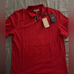 Burberry men’s red polo Size 2XL